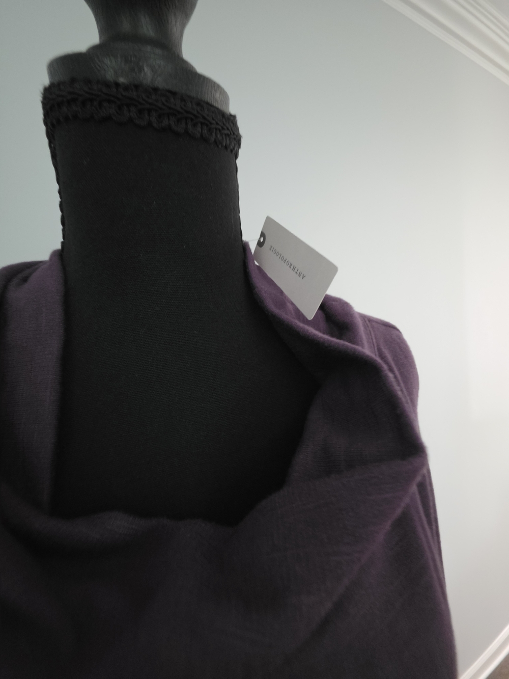 Long Sleeve Cowl Neck Ruched Dress -Purple - Picture 2 of 2